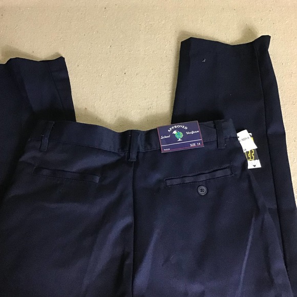 School Uniforms Boys lot of 2 Navy Blue double knee Sz. 14 NWT - Picture 4 of 5